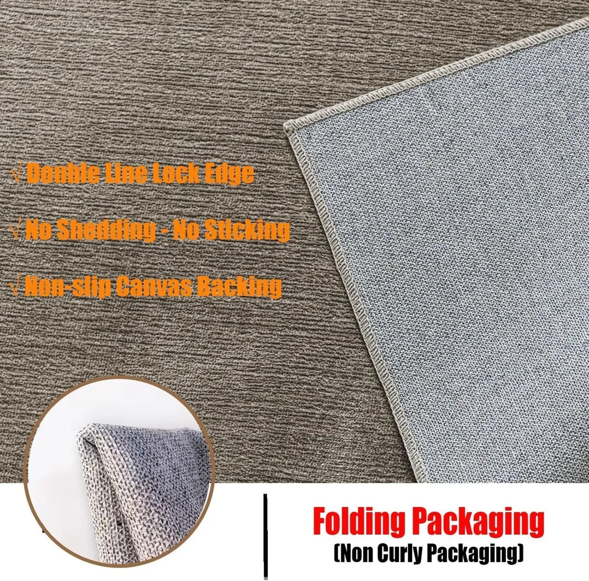 Large Short Pile Rugs Living Room Thin for - Image 3