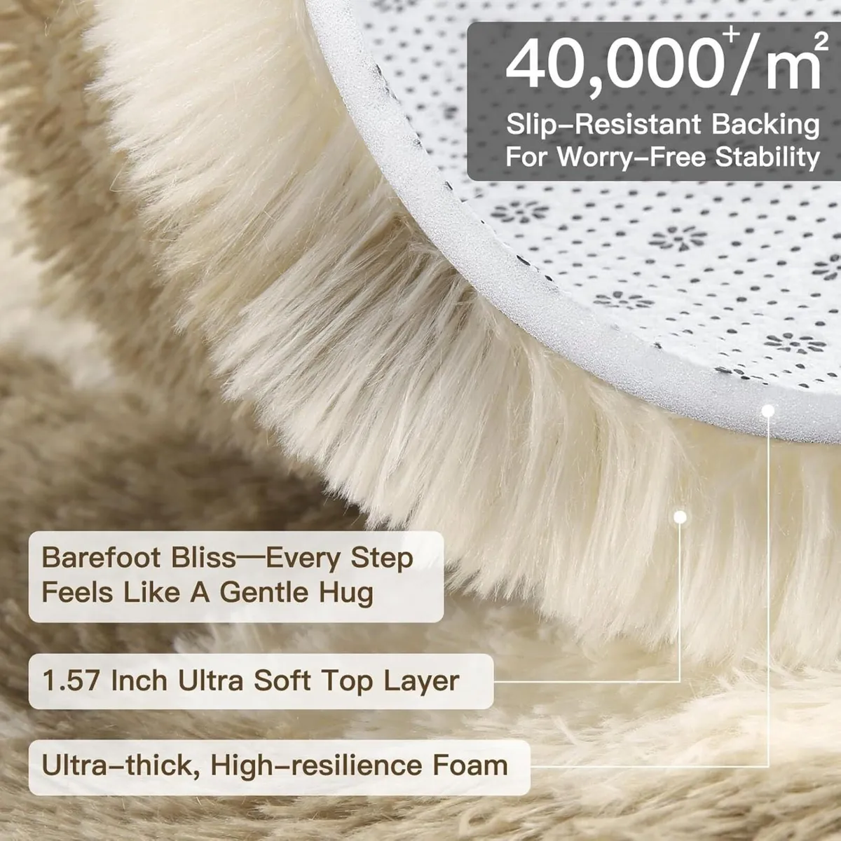 Checkered Rug Living Room 240x300cm Beige and - Image 3