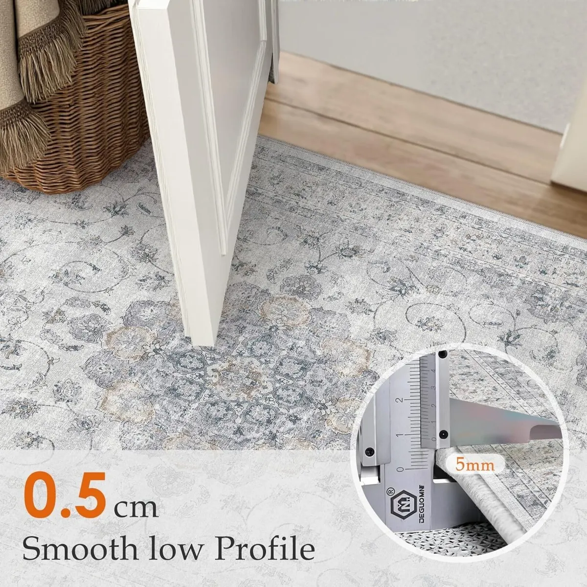 Vintage Living Room Area Blue Rug 240x300cm - Image 3