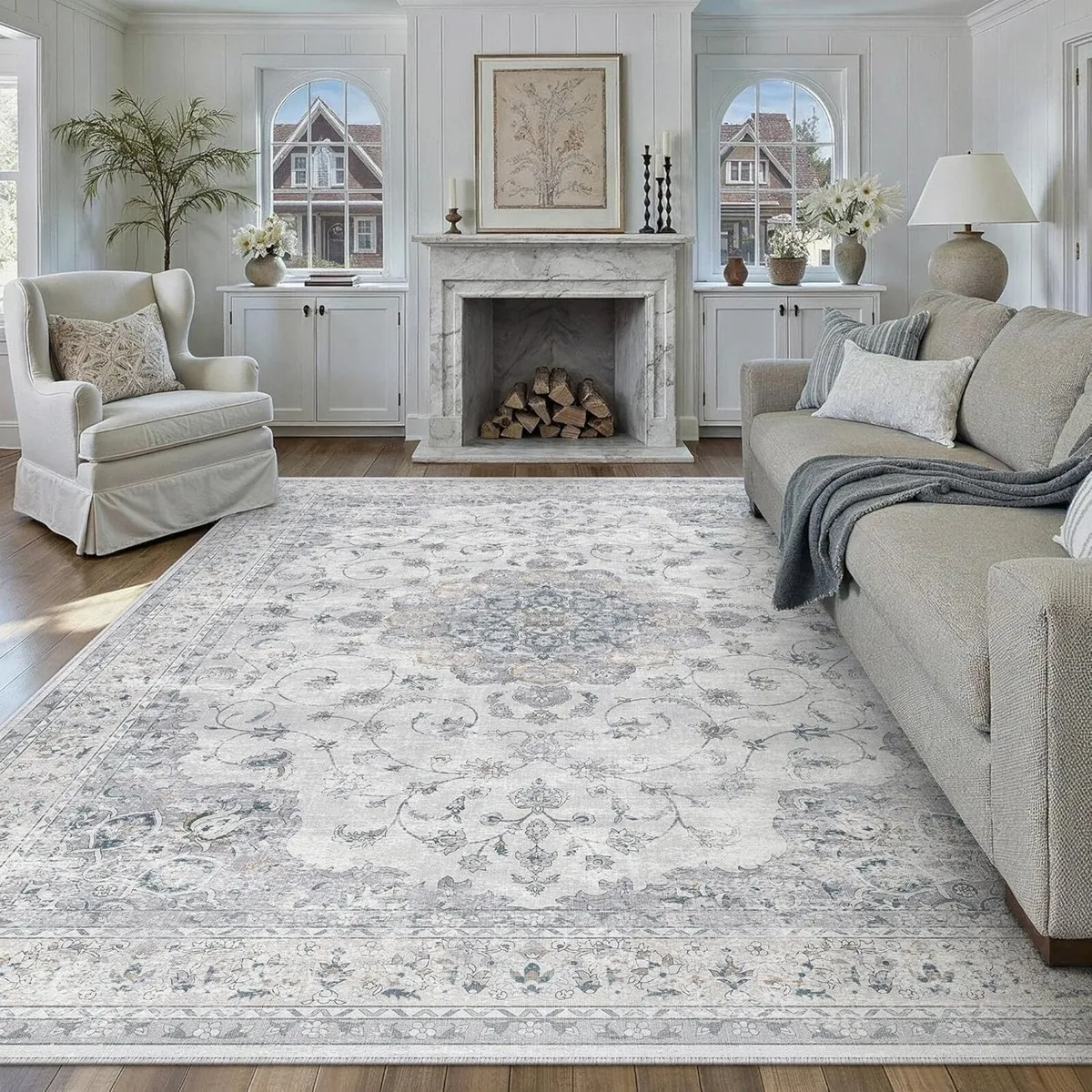Vintage Living Room Area Blue Rug 240x300cm - Image 1