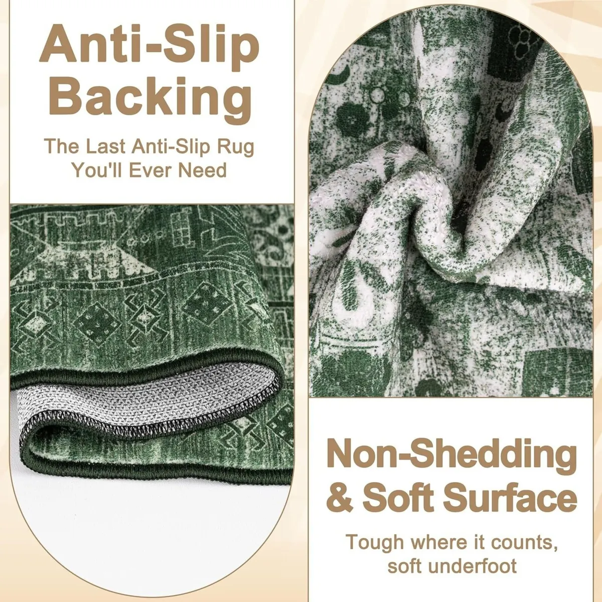 Washable Rugs Living Room 160x230cm Distressed - Image 3