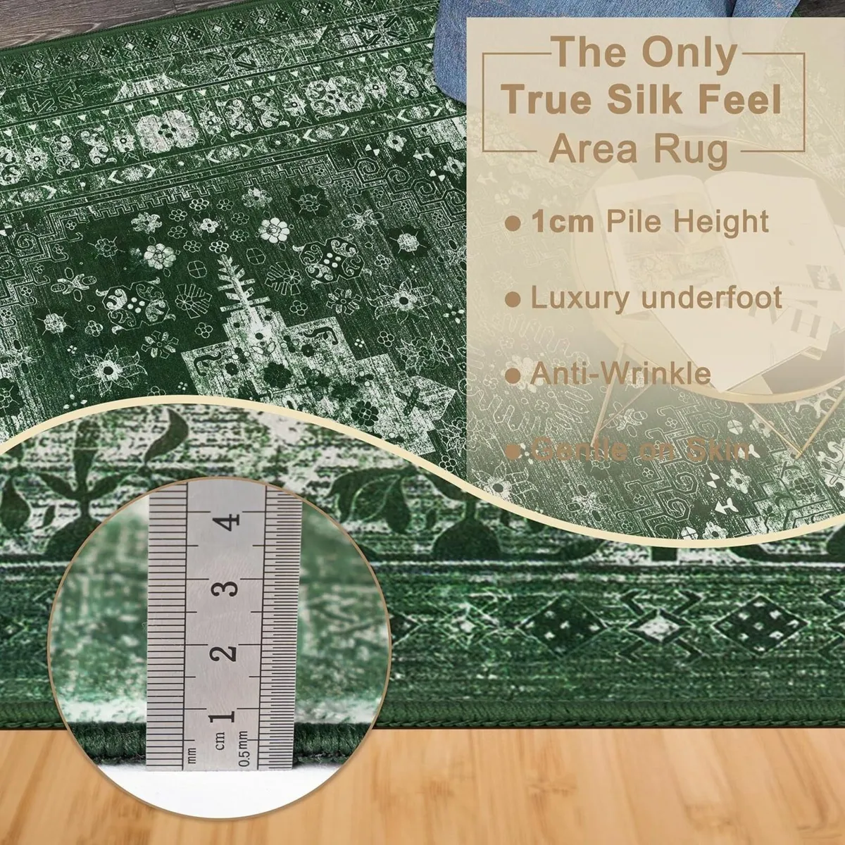 Washable Rugs Living Room 160x230cm Distressed - Image 4