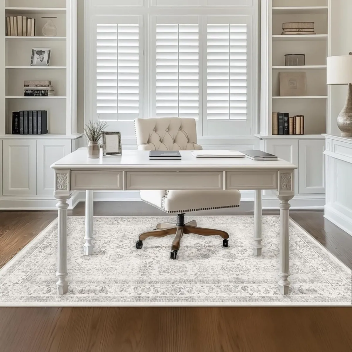 Washable Area Rug Grey Neutral Vintage 120x170 cm - Image 3