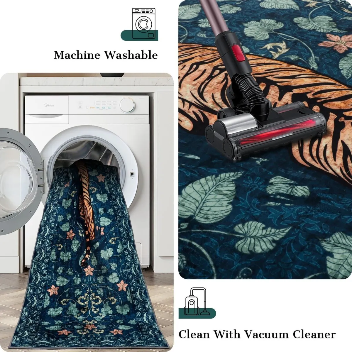 Washable Living Room Rug 120 x 180 cm Tiger Green - Image 4