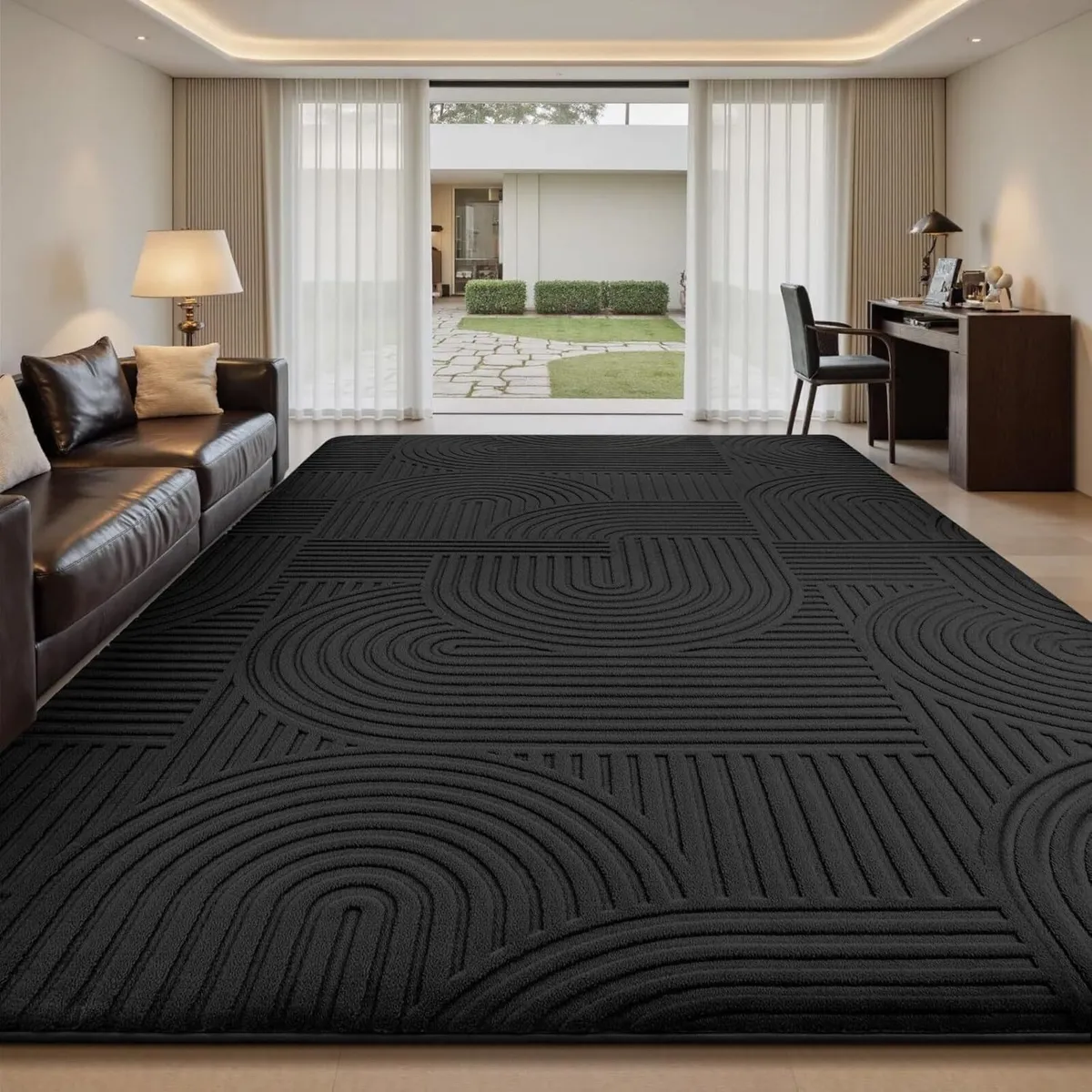 Rugs Living Room 200x300cm 3D Black Area for - Image 1
