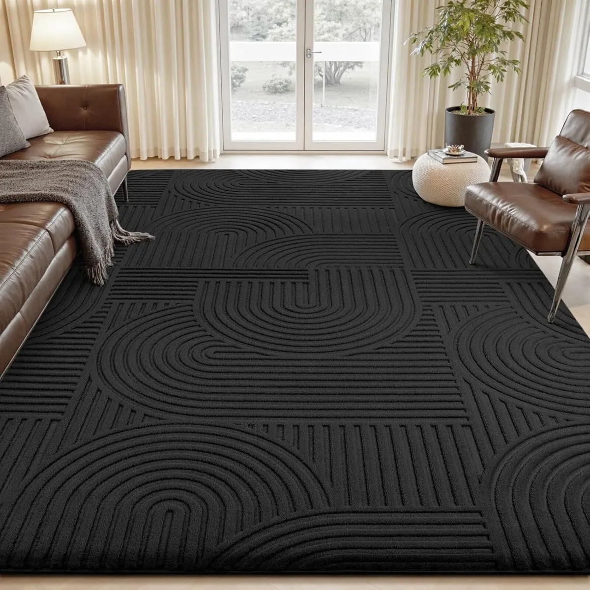 Rugs Living Room 200x300cm 3D Black Area for - Image 2