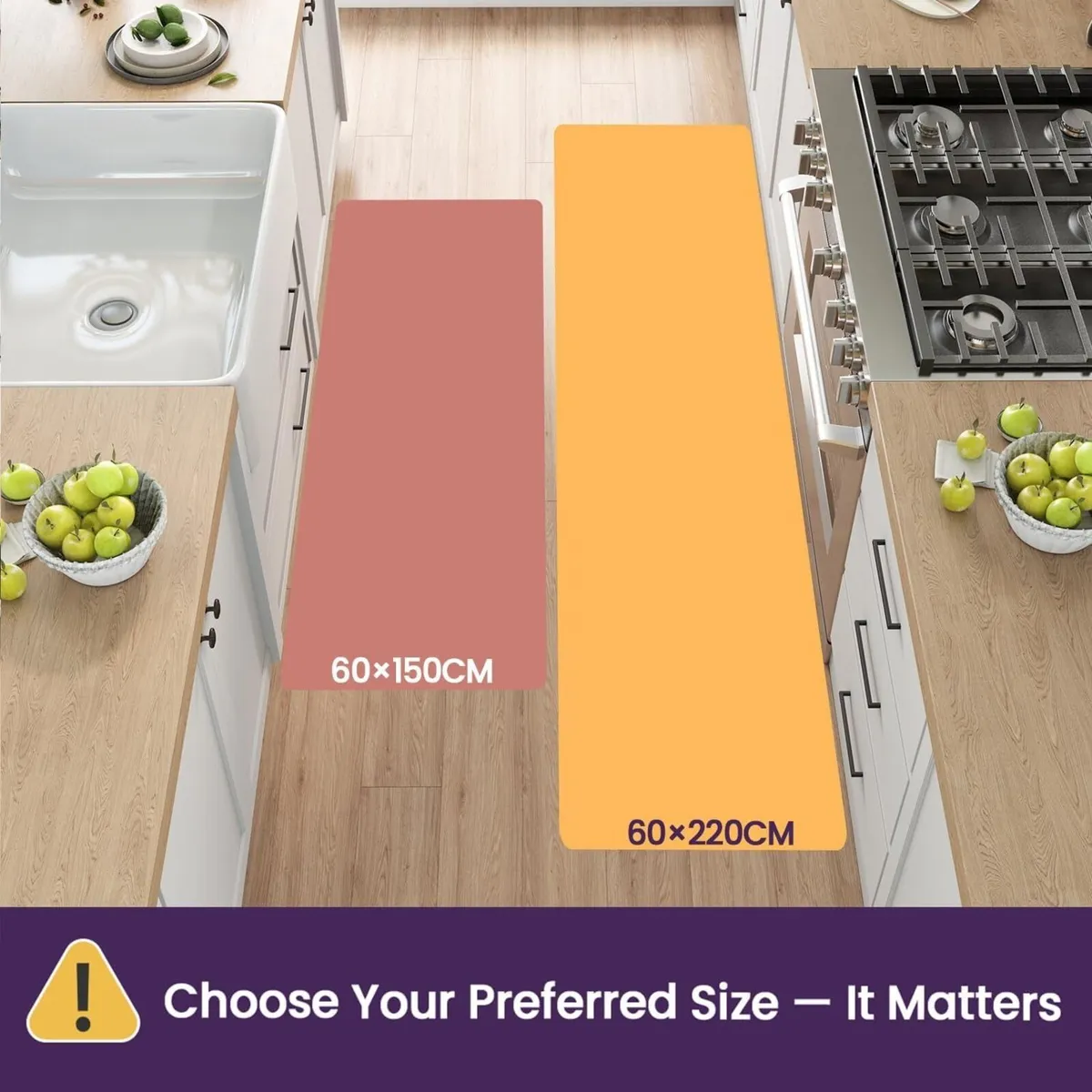 Kitchen Mat 60 x 220 cm Anti-Fatigue Cushioned - Image 2
