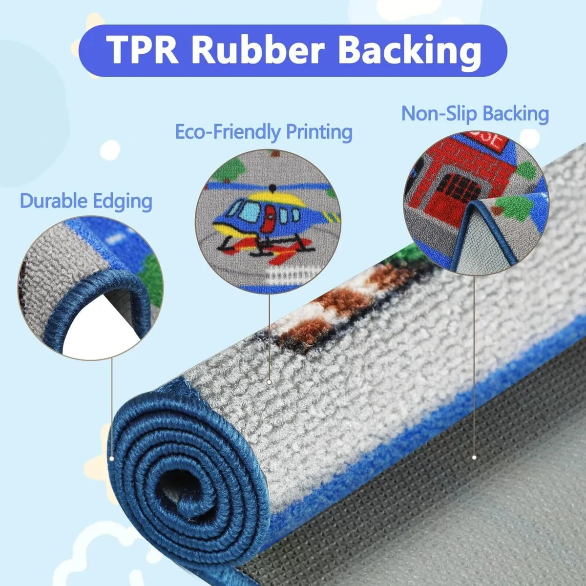 Kids Play Rug Town City Road Car Mat 150x200cm - Image 4