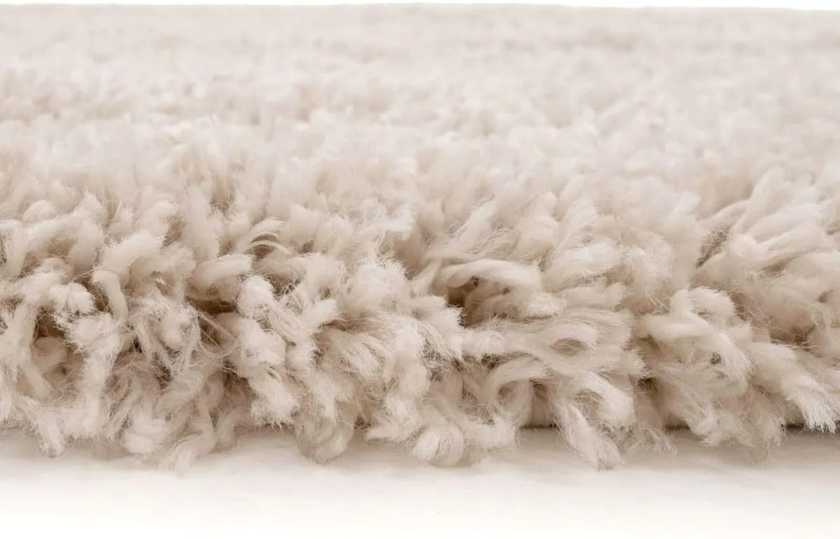Luxury High Pile Fluffy Super Soft Shaggy Beige - Image 3