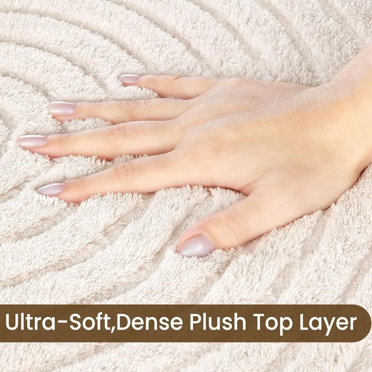 Rugs Living Room 200x300cm Cream Soft Shaggy Rug - Image 4