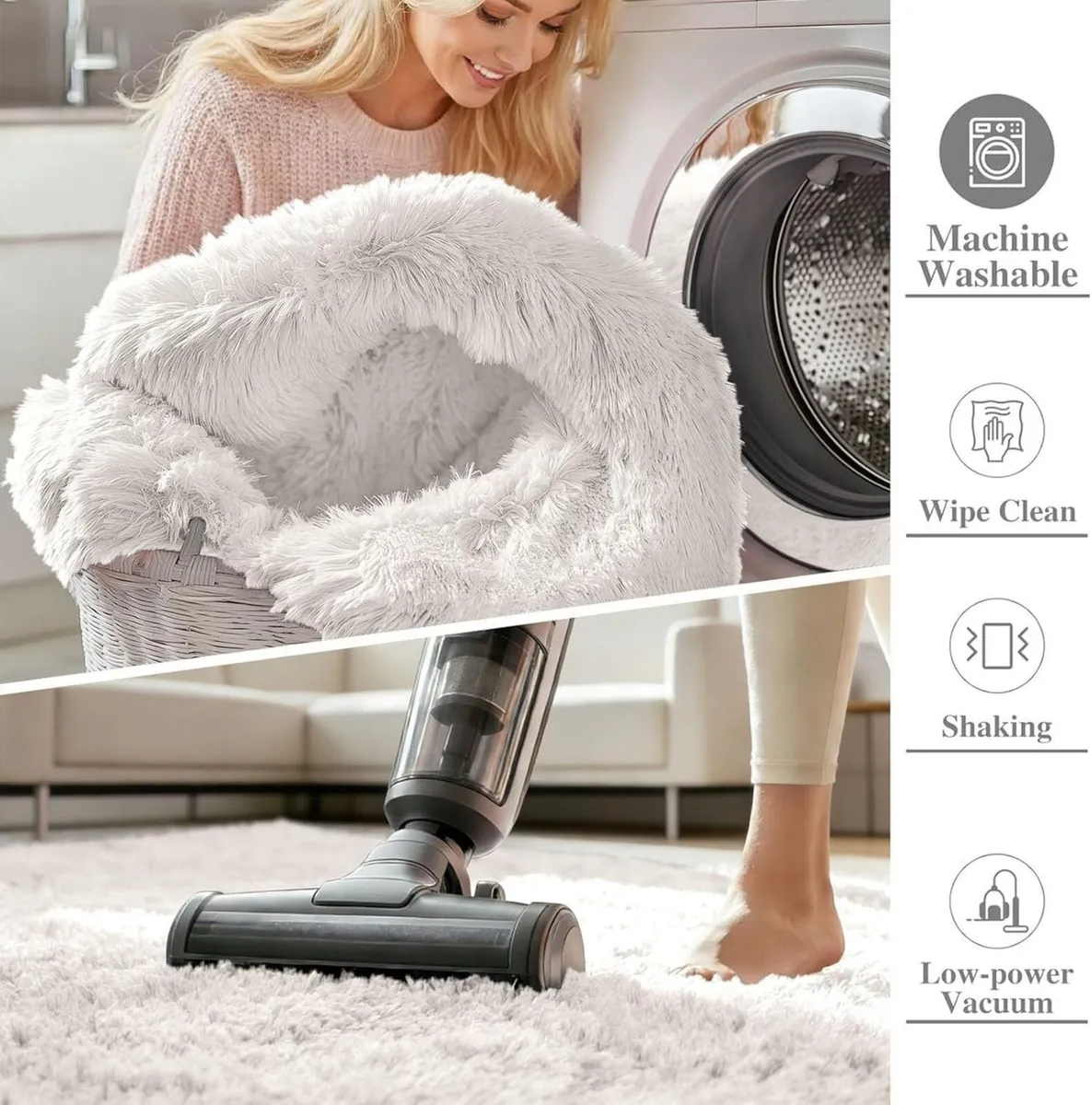 Fluffy High Pile Rugs Living Room Large Anti Slip - Image 4