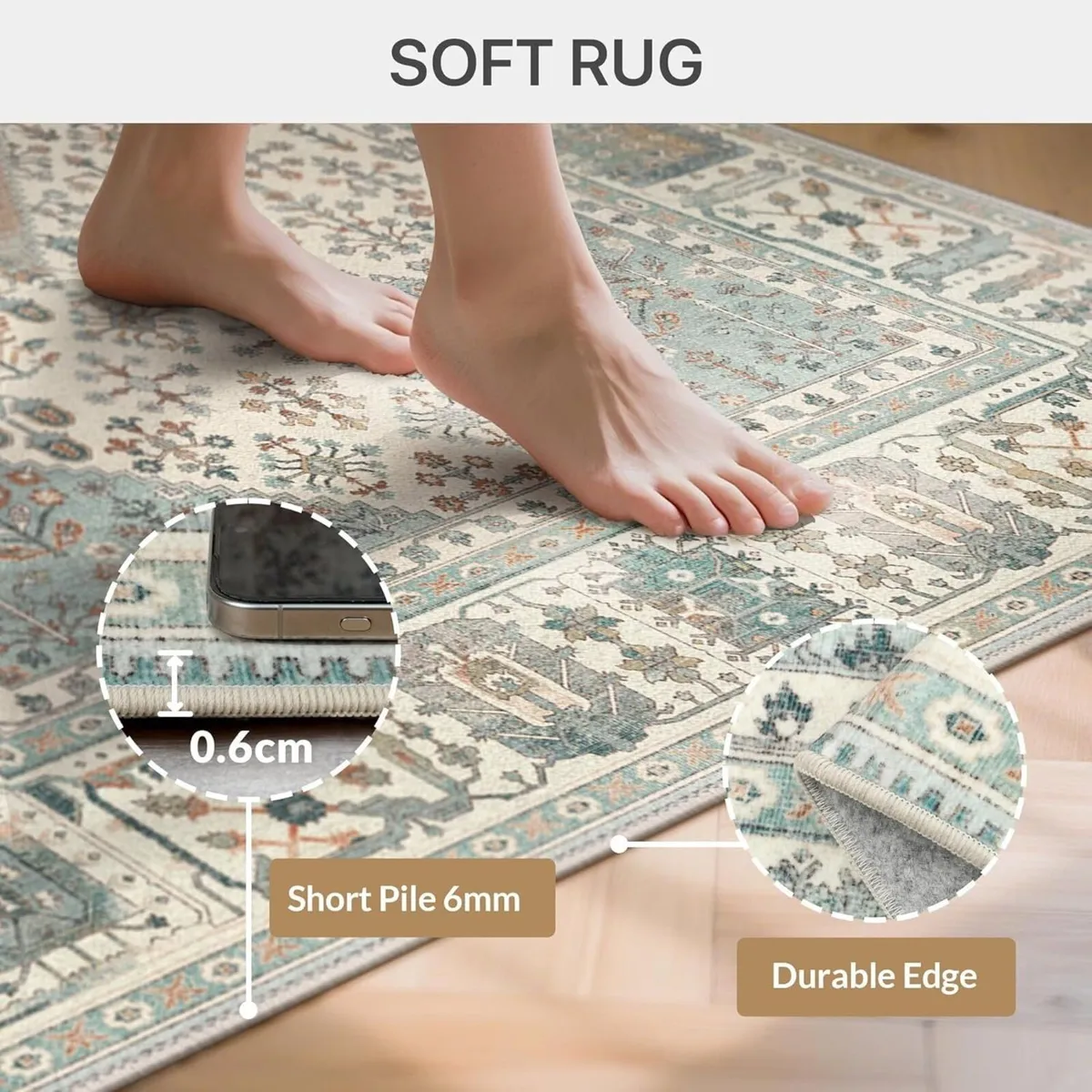 Rugs Living Room 160x230cm Large Washable Boho - Image 3