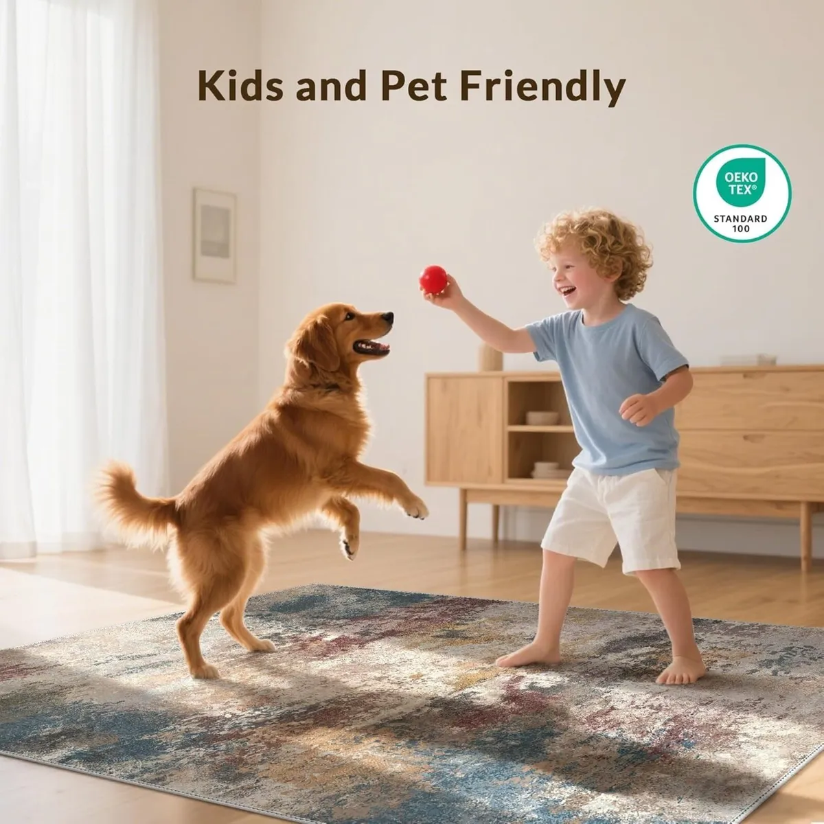 Washable Large Rug 160x230cm – Soft Short Pile - Image 3