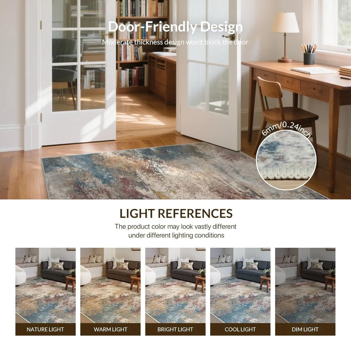 Washable Large Rug 160x230cm – Soft Short Pile - Image 4