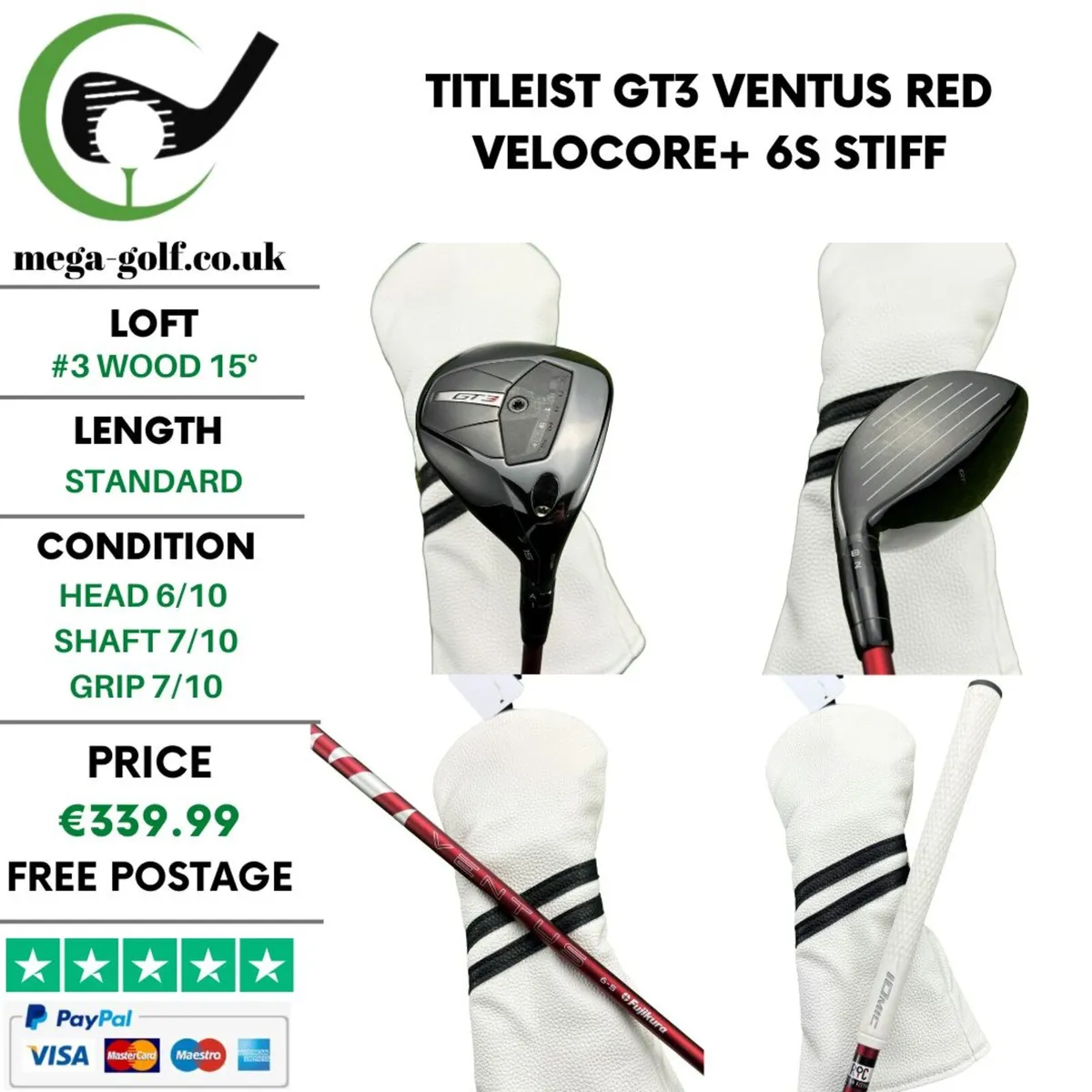 Titleist GT3 #3 Wood 15° / Stiff - Image 1