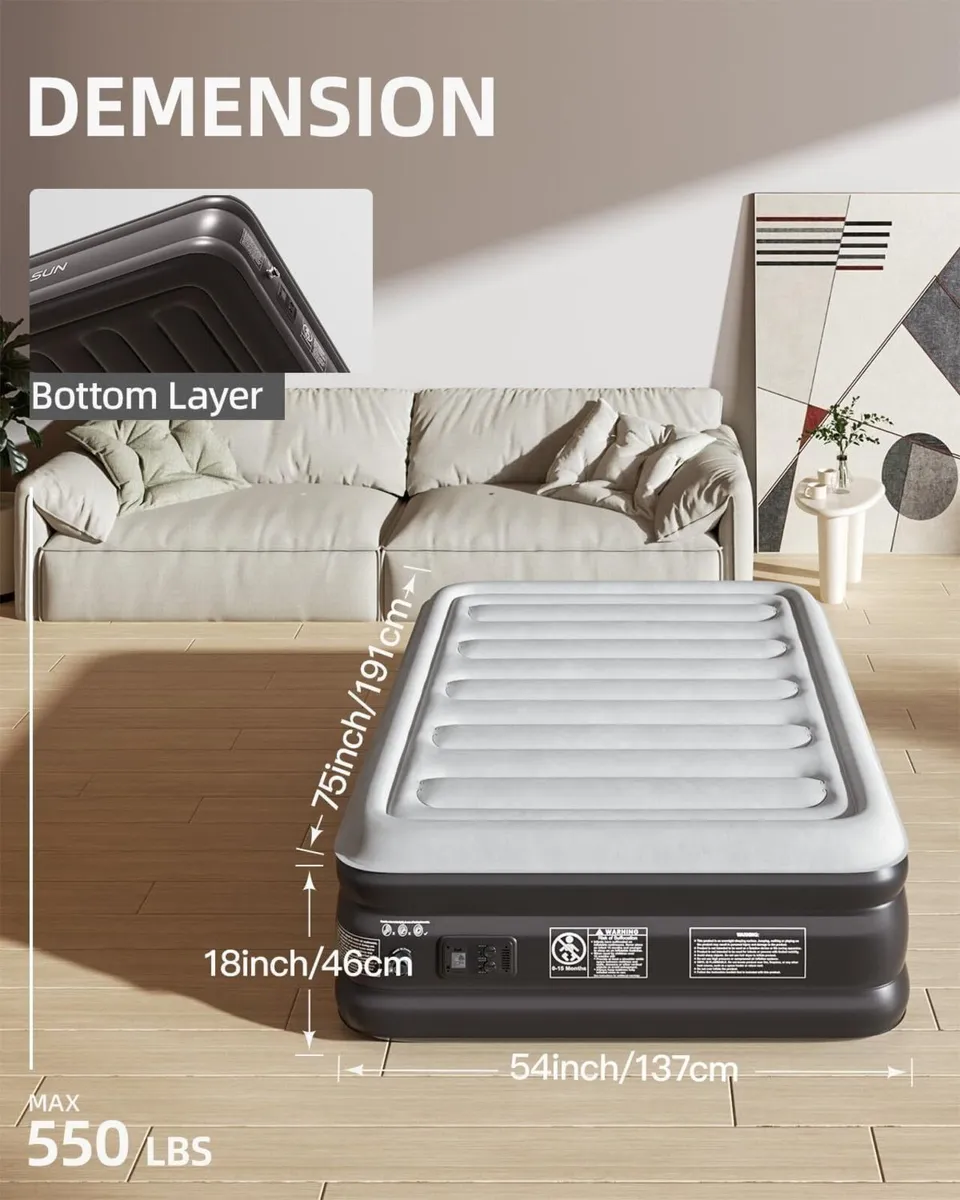 Double Inflatable Mattress Air Bed with Built-in - Image 3