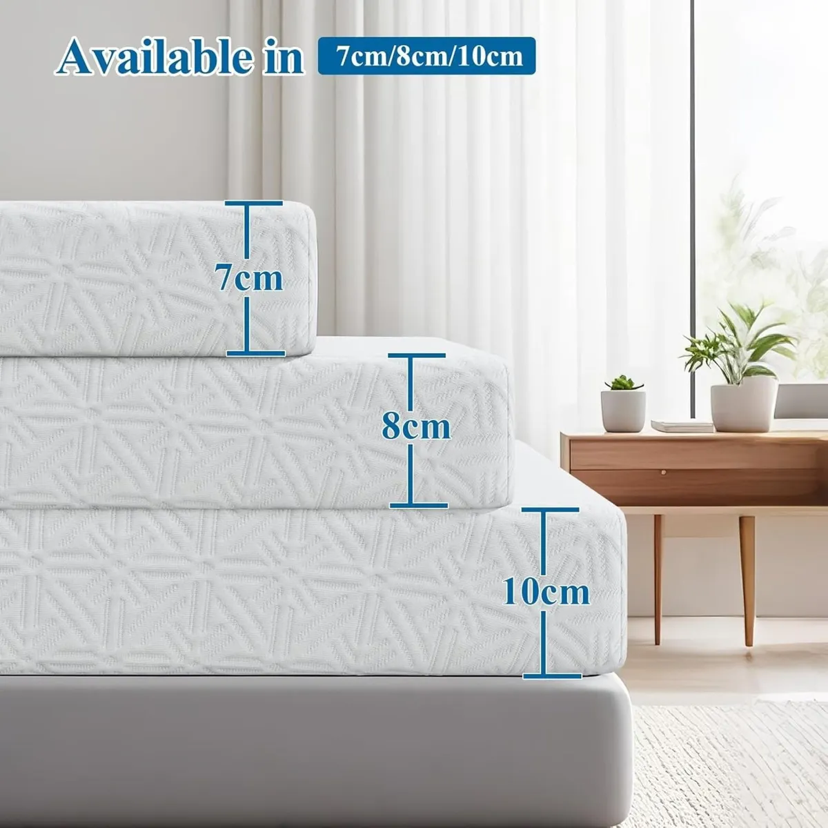 Memory Foam Mattress Topper 10cm Thickness Double - Image 2