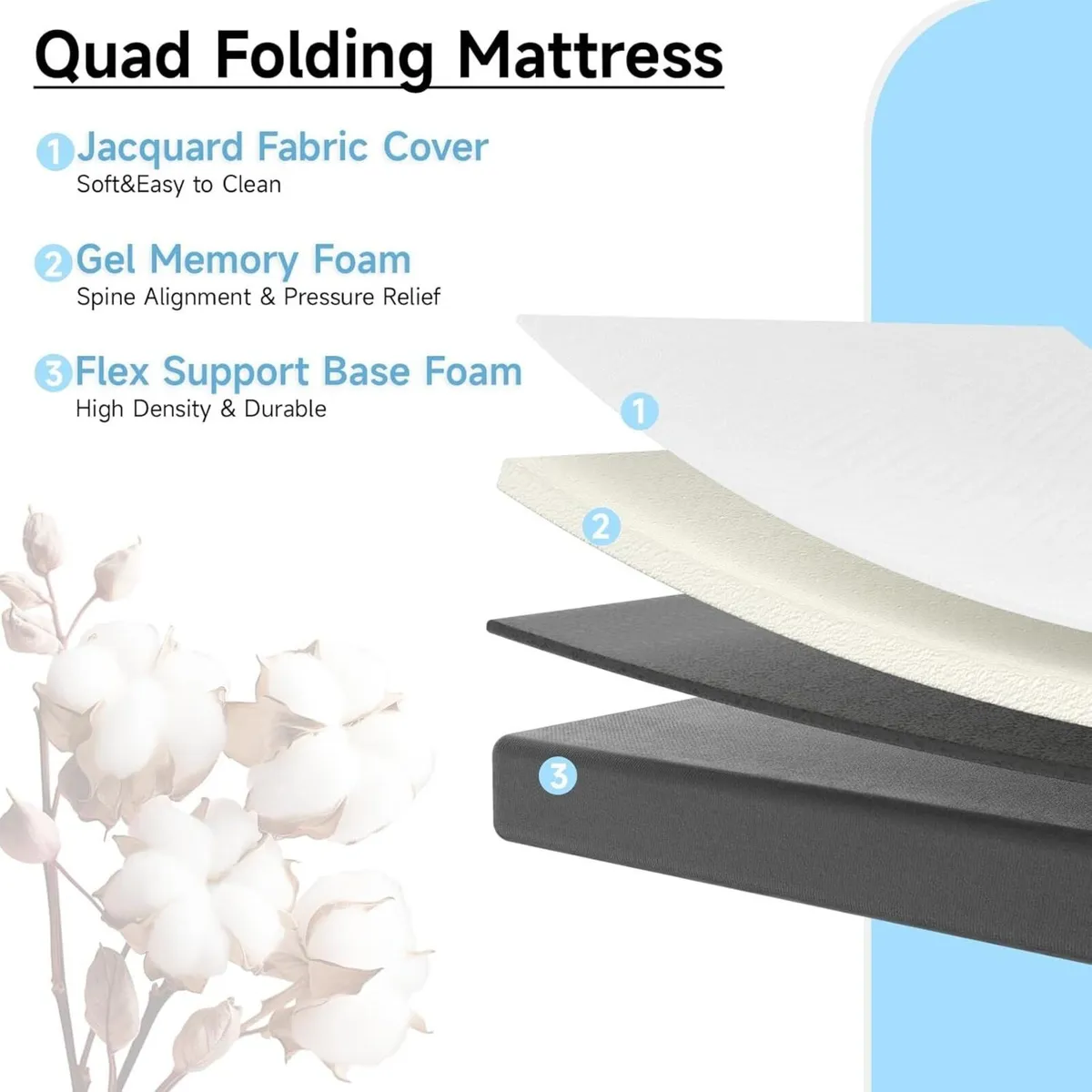 Folding Mattress Small Double 4 Inch Floor Bed - Image 4