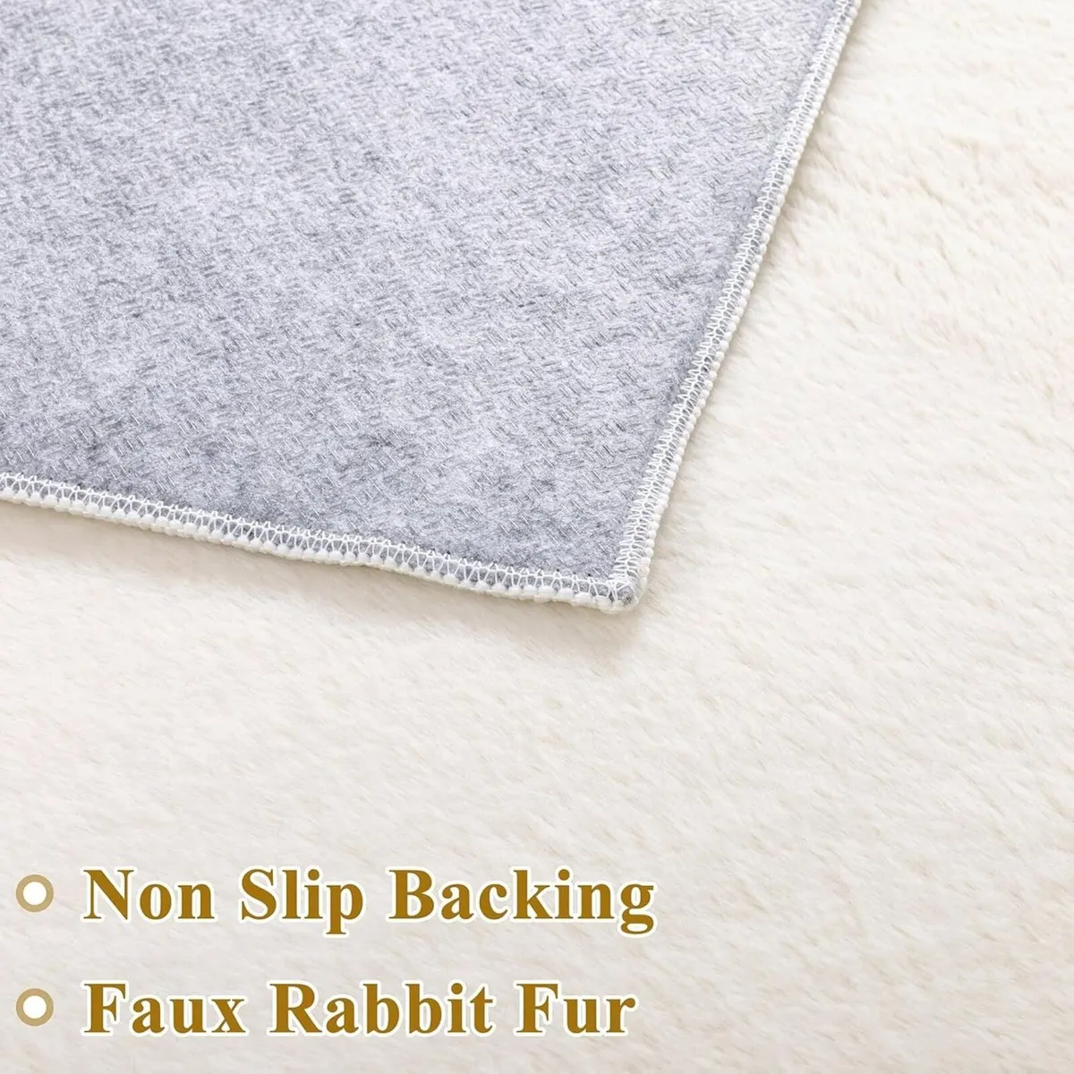 Cream Rugs Living Room Large 200x300 cm Washable - Image 3