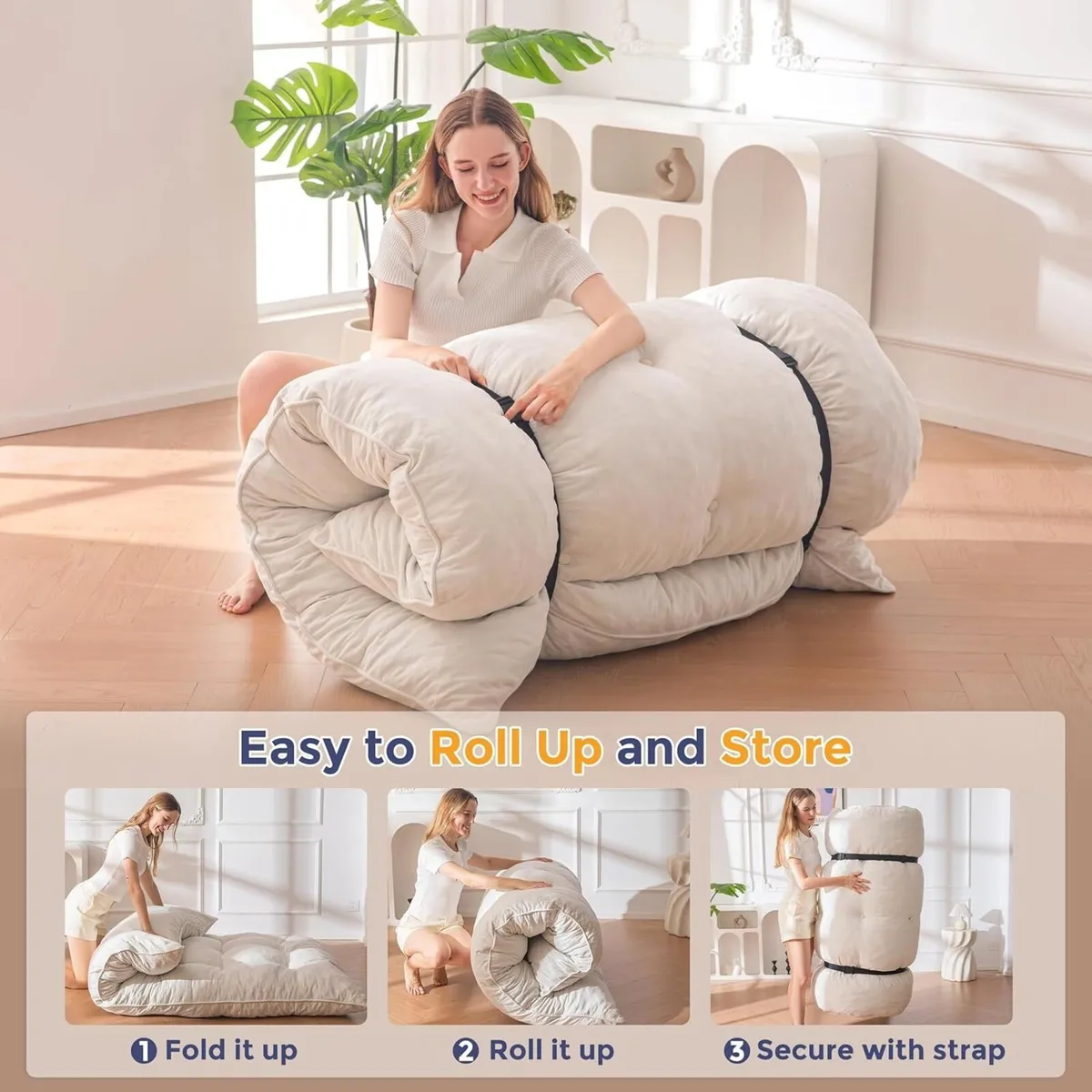 Futon Mattress Chenille Fabric 15cm Thicken Roll - Image 4