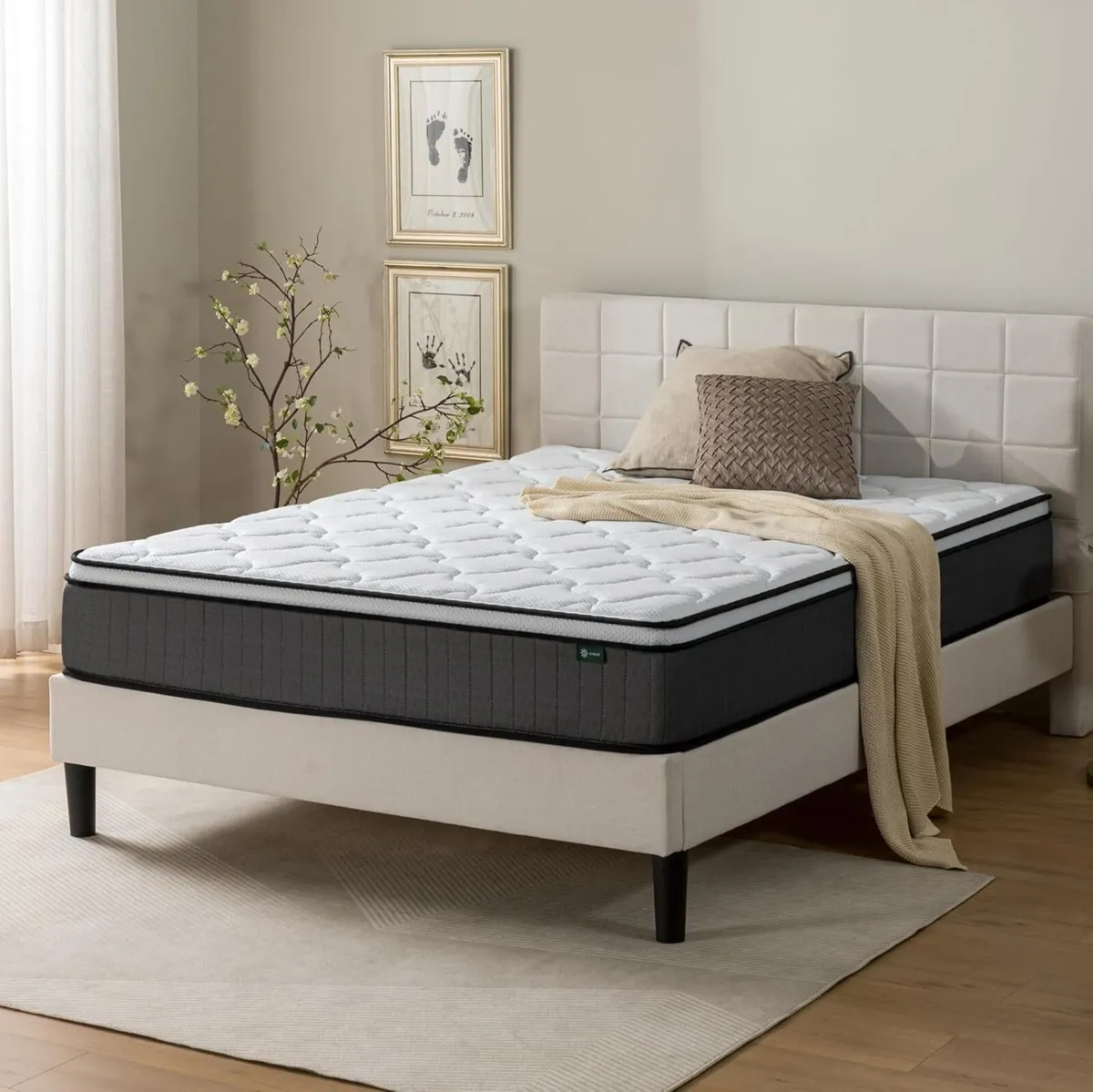 Pocket Sprung Mattress Polyester White 140 x 190 - Image 1