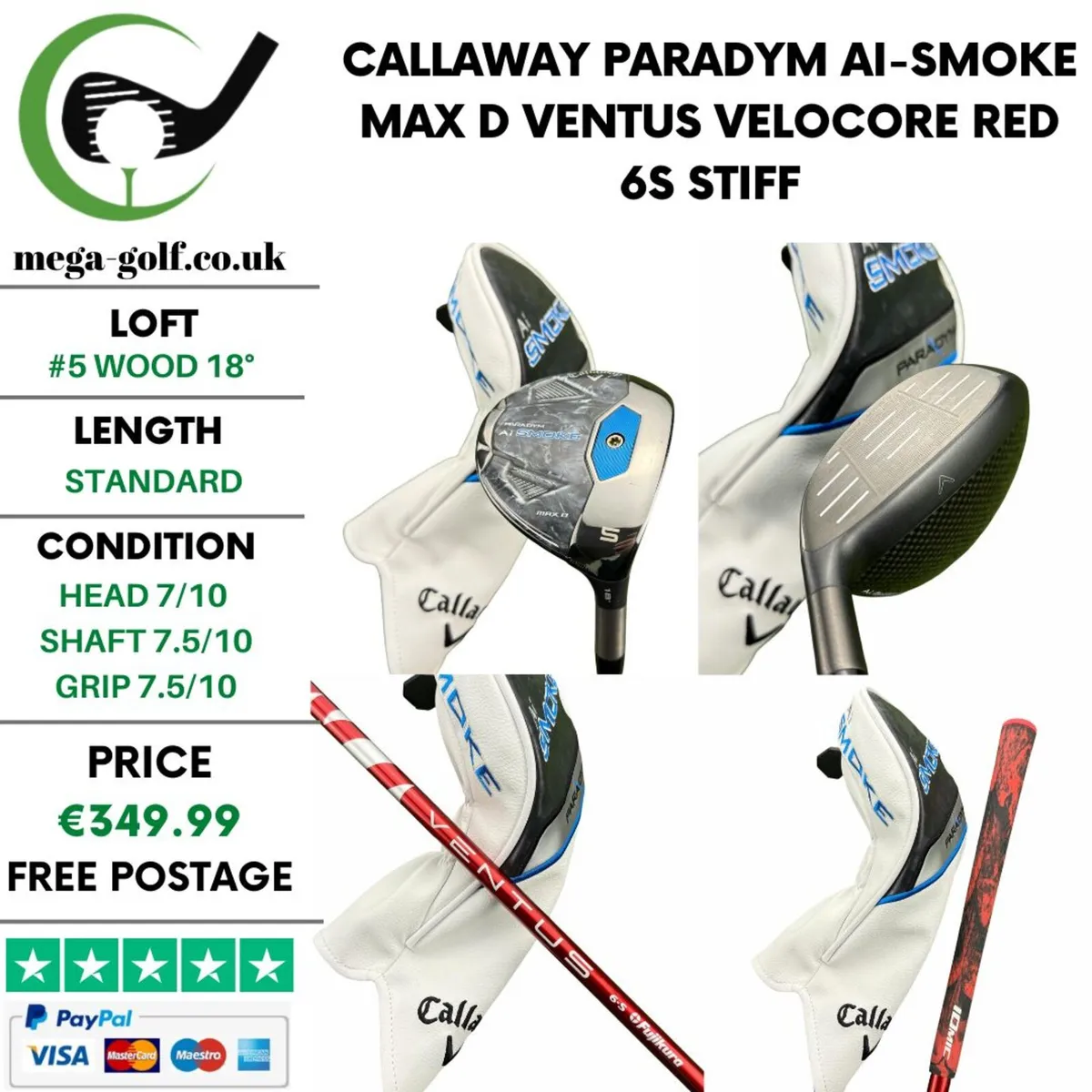 Callaway Paradym Ai-Smoke Max D #5 Wood 18° /Stiff - Image 1