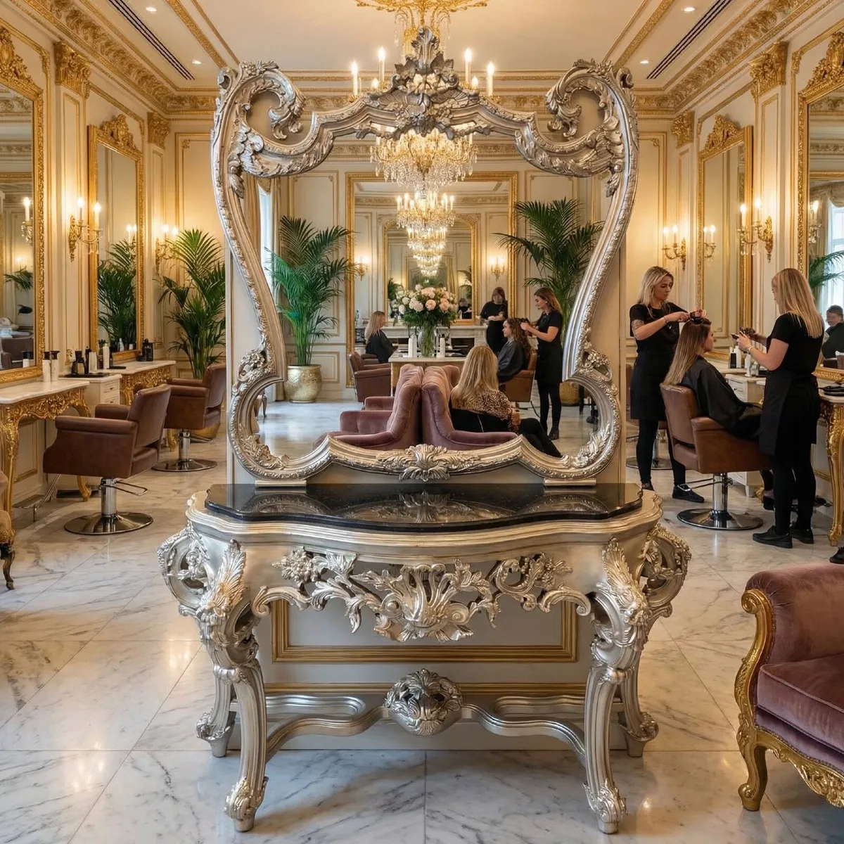 Very large silver console table  Price €1200  Tota