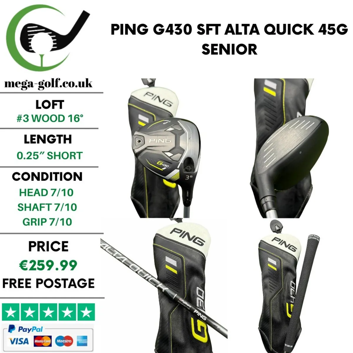 Ping G430 SFT #3 Wood 16° / Alta Quick 45G Senior - Image 1