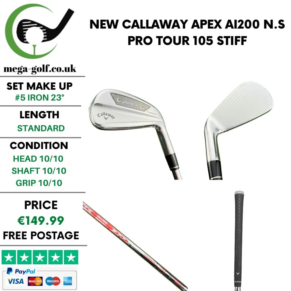 New Callaway Apex Ai200 #5 Iron 23° / Stiff - Image 1