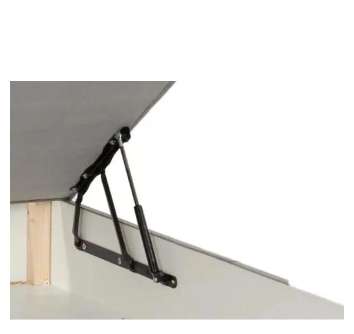 Single Grey Ottoman Bed Base + Mattress - Image 4