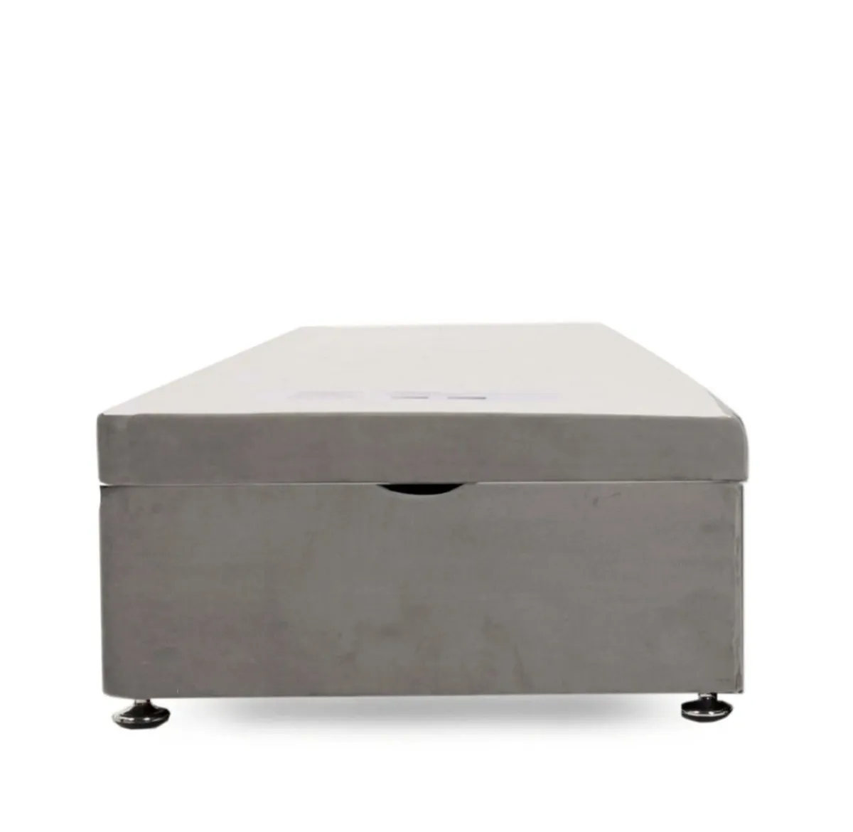 Single Grey Ottoman Bed Base + Mattress - Image 3