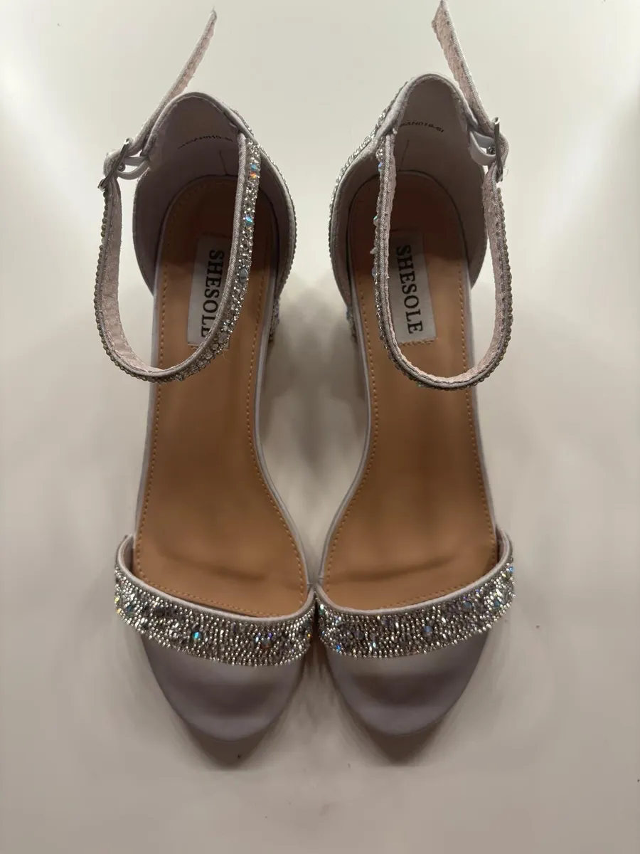 Sparkly Silver Wedding or Occasion wear Shoes - Image 3