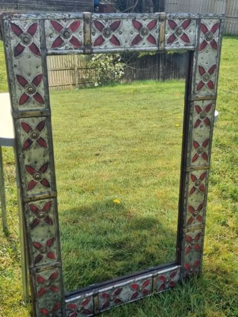 Vintage arts & crafts large mirror - Image 4