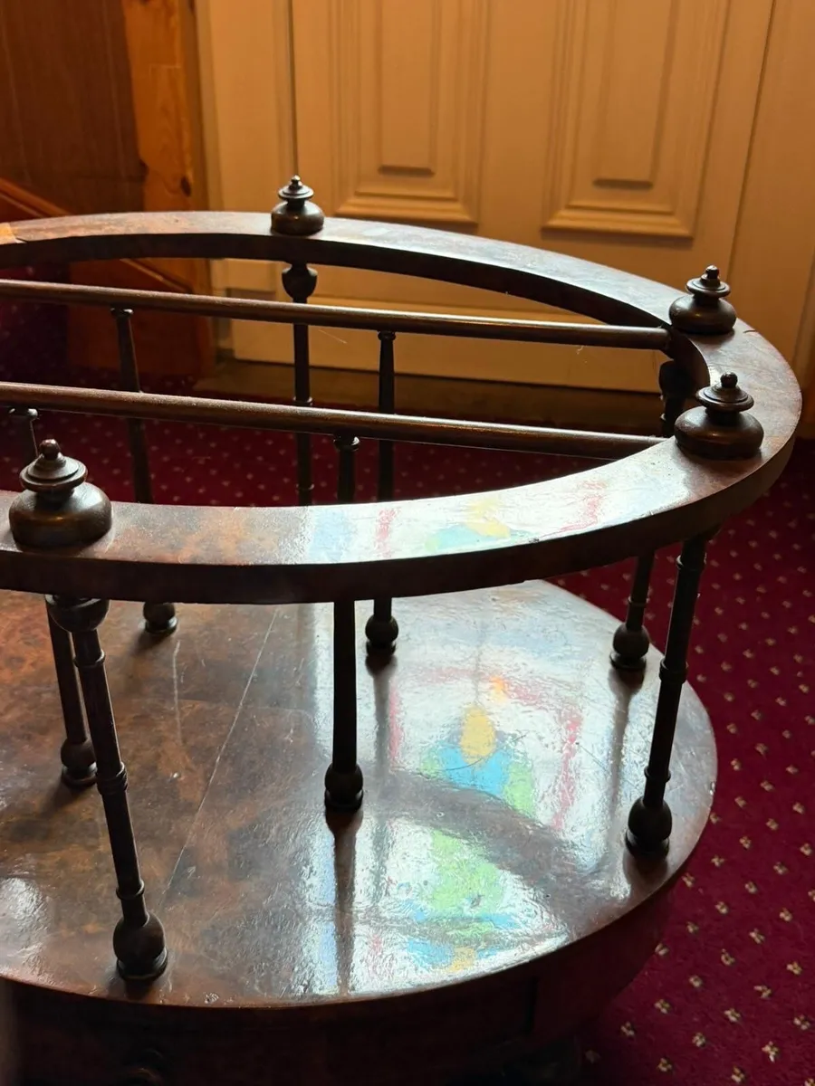 Victorian Era Oval Walnut Canterbury - Image 3