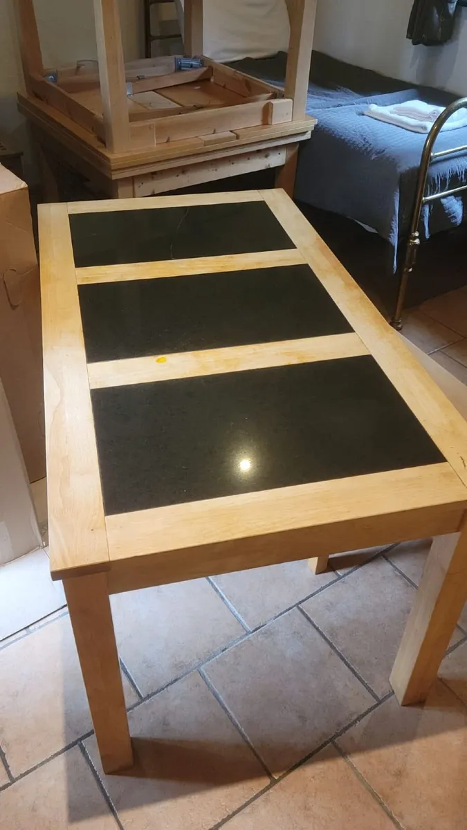 Oak & granite dining room table - Image 3