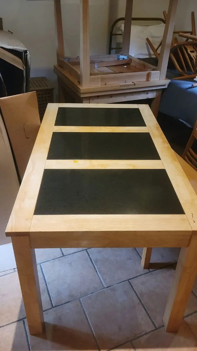 Oak & granite dining room table - Image 4