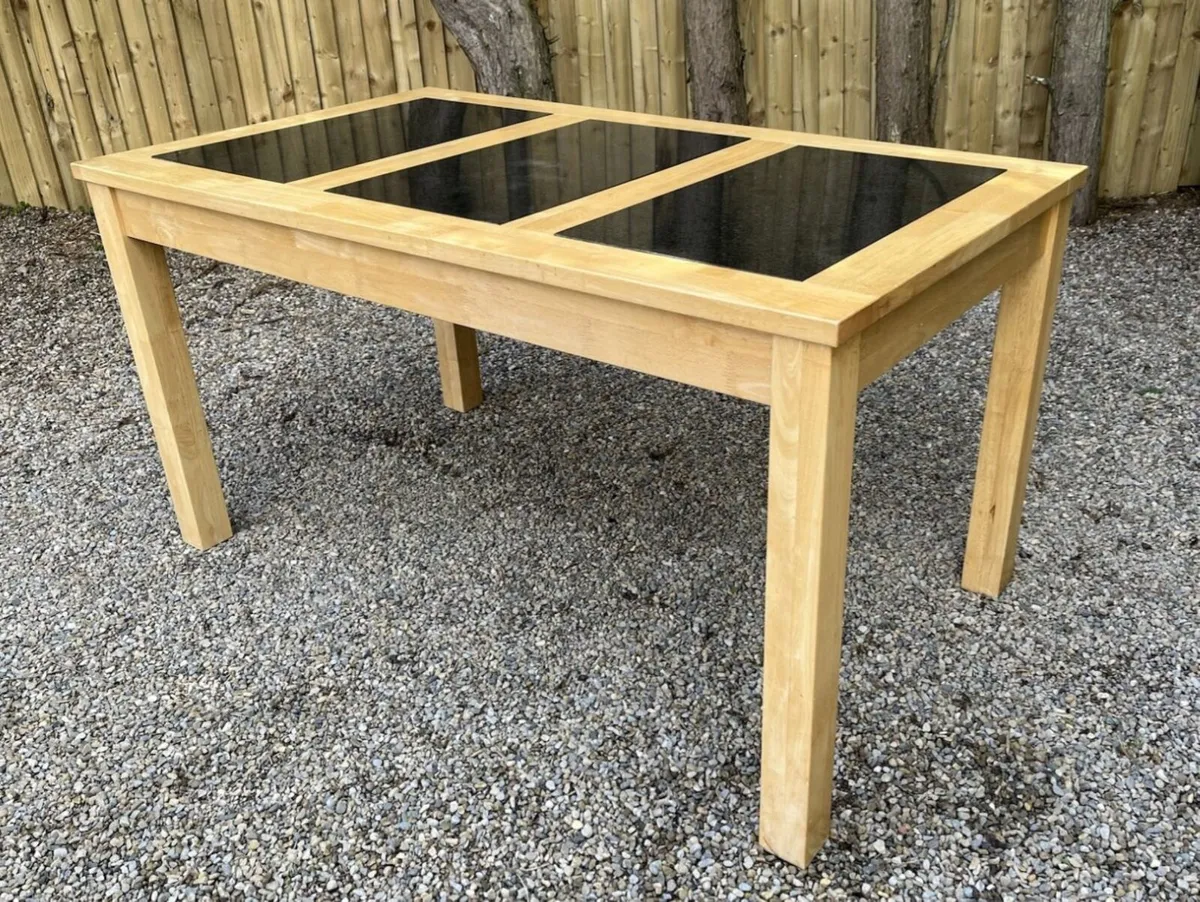 Oak & granite dining room table - Image 2