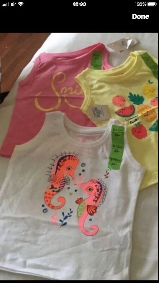 Girls BNWT set of three top 9/12 mths €3 - Image 2