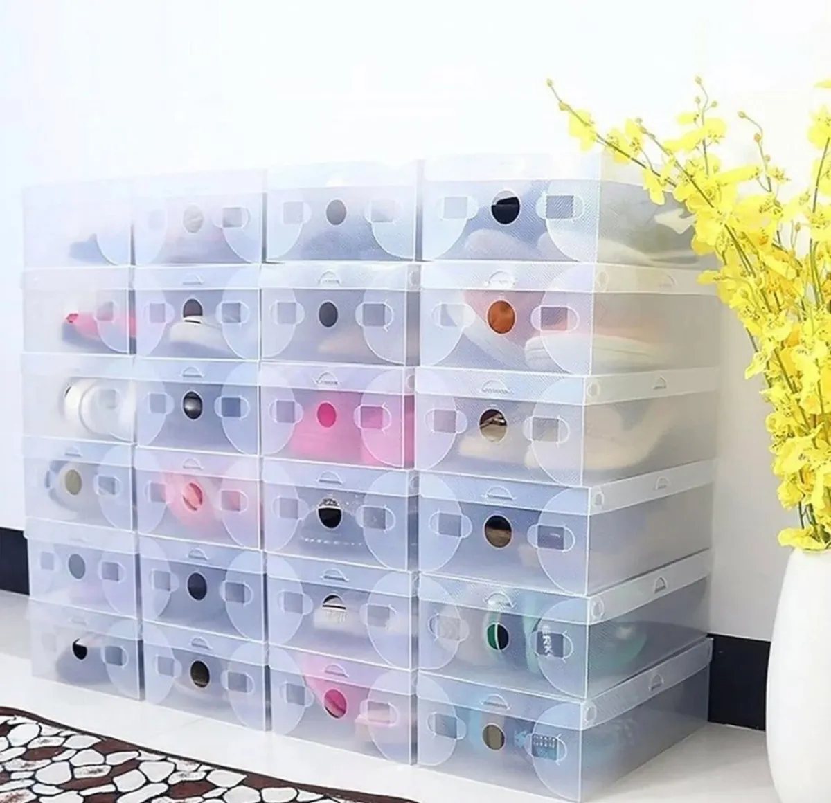 22 x Clear Plastic Storage Shoe Boxes NEW - Image 1