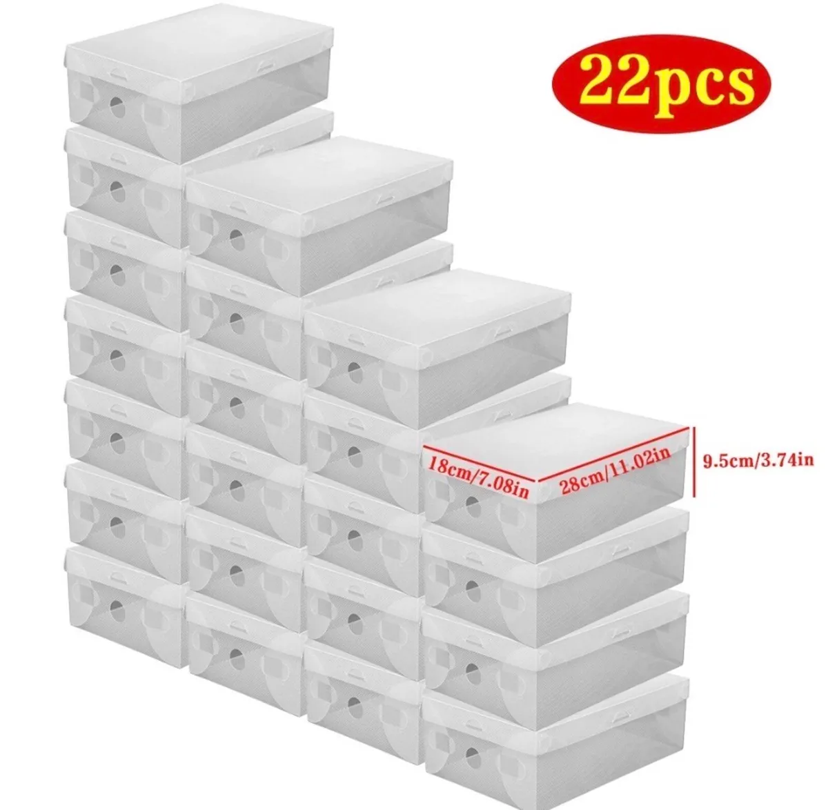 22 x Clear Plastic Storage Shoe Boxes NEW - Image 2