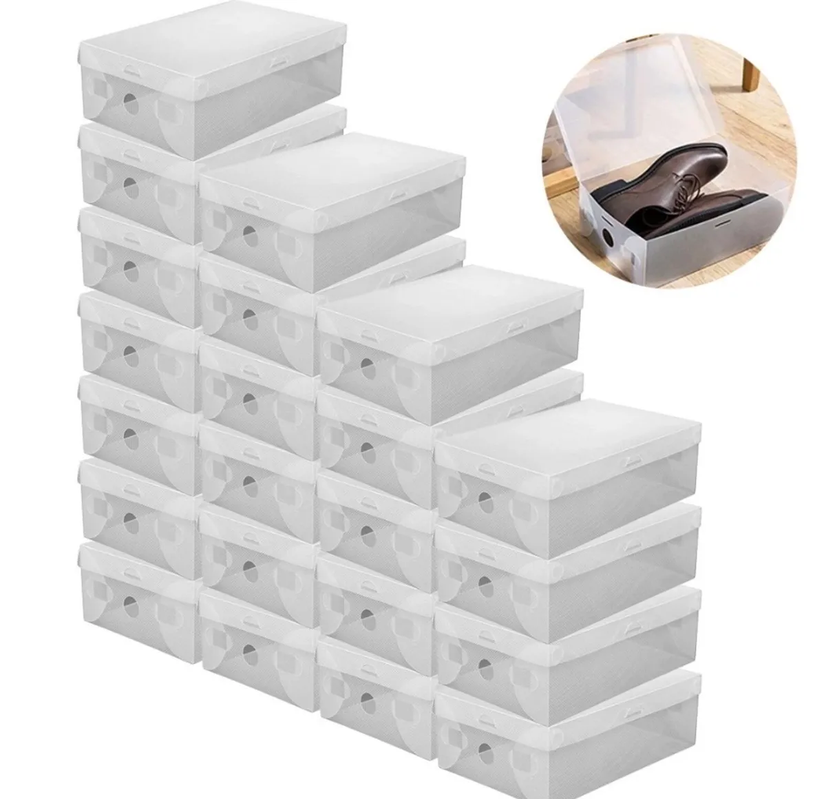 22 x Clear Plastic Storage Shoe Boxes NEW - Image 3