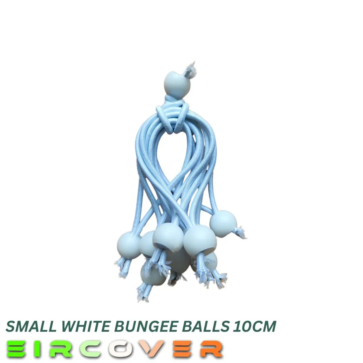 Small white bungee ball ties, 10cm (30 pk) - Image 1