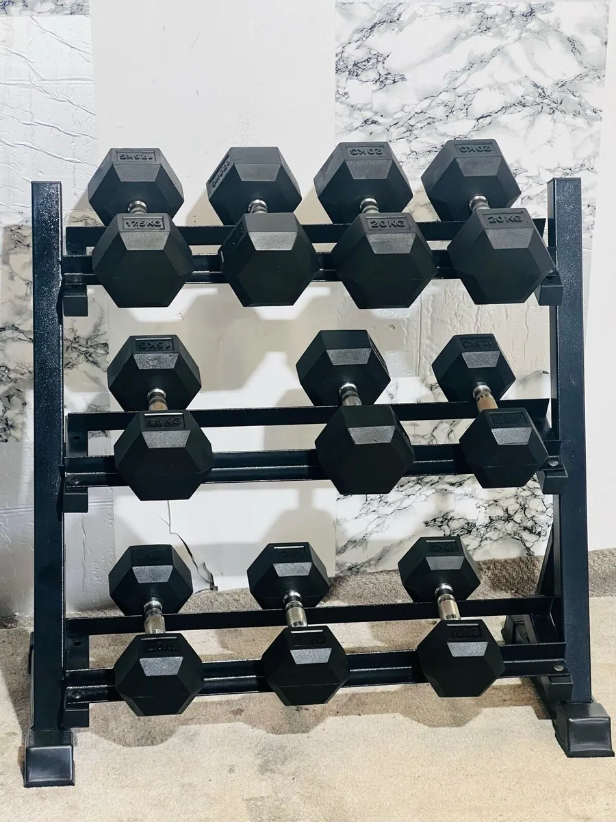 HEX DUMBBELLS WITH DUMBBELLS RACK - Image 2