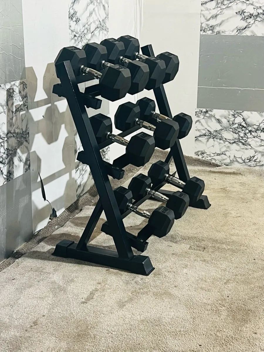 HEX DUMBBELLS WITH DUMBBELLS RACK - Image 1