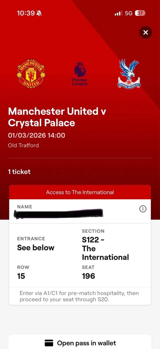 Man Utd v Crystal Palace 1st of March - Image 4