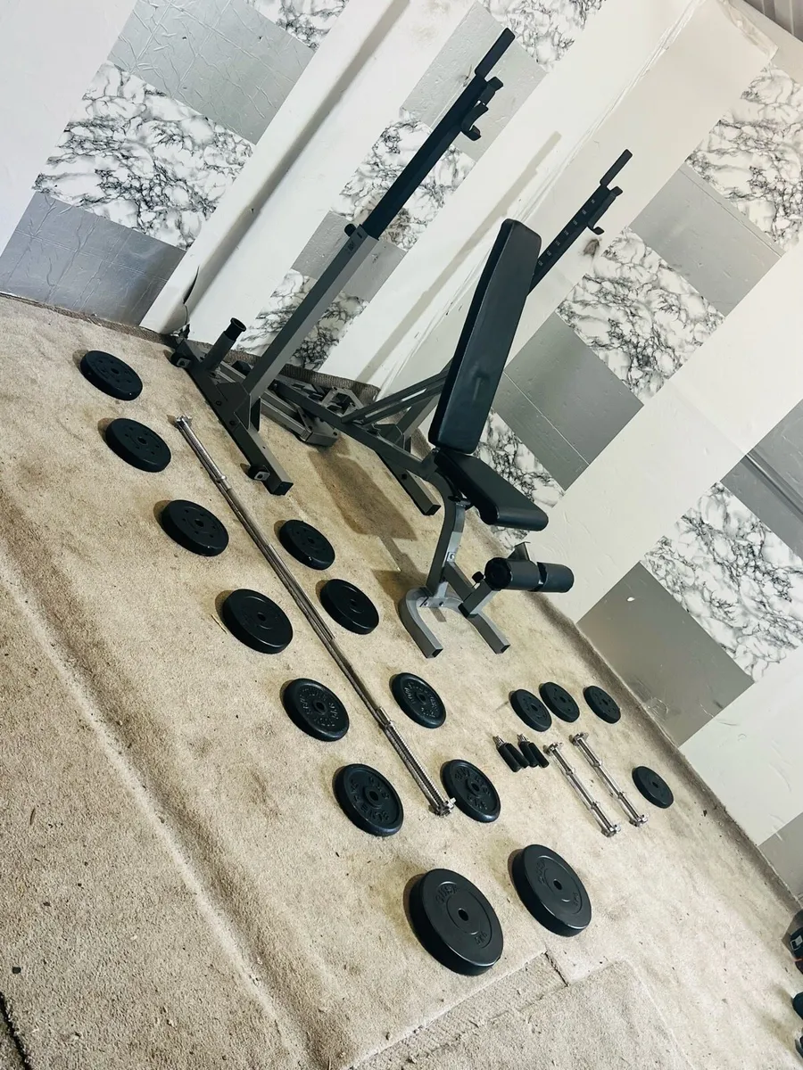 Adjustable rack bench weights dumbbells barbell - Image 3