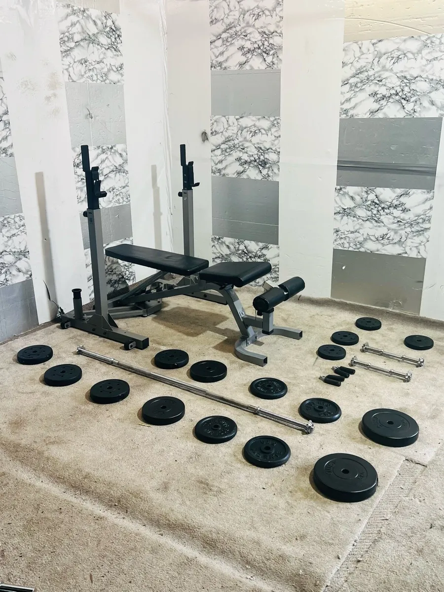 Adjustable rack bench weights dumbbells barbell - Image 1