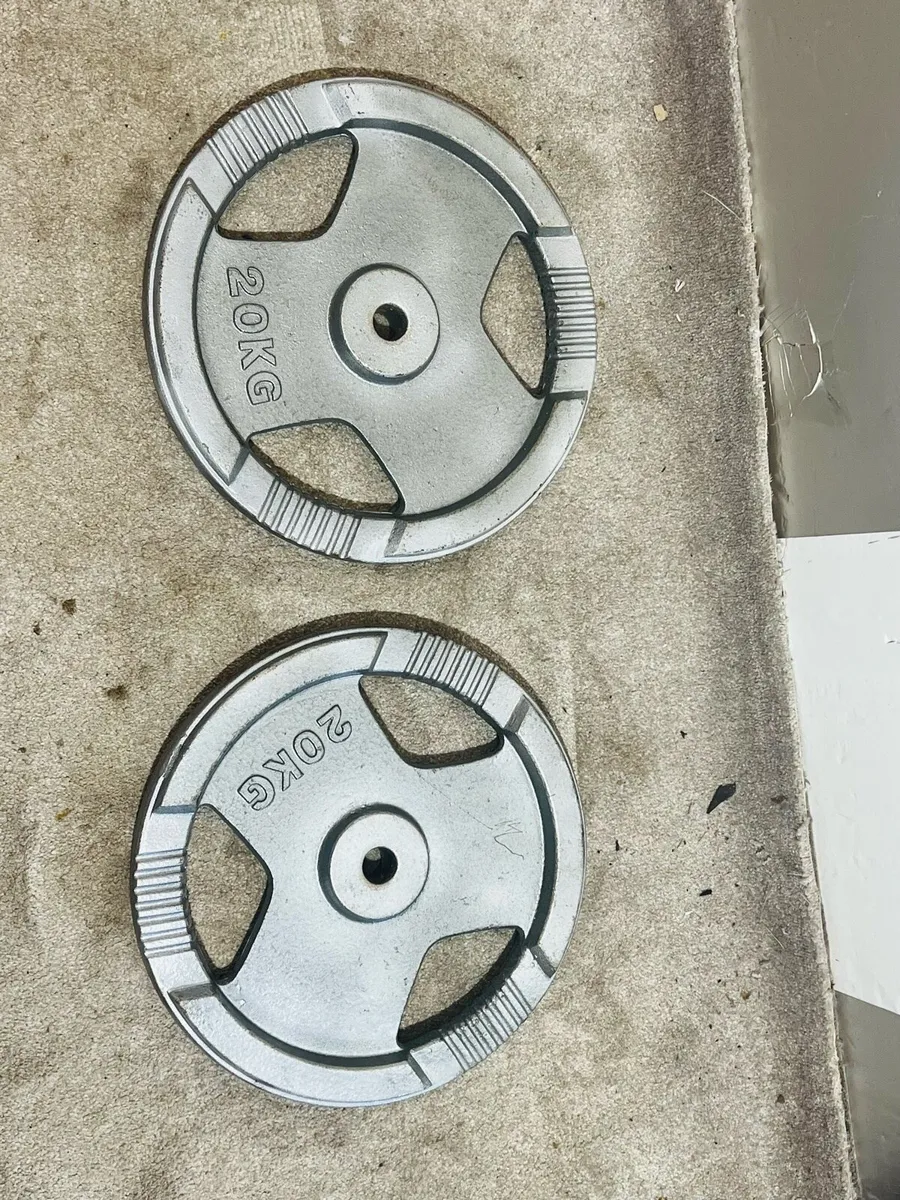 2 X 20 KG tri grip plates 1” - Image 2