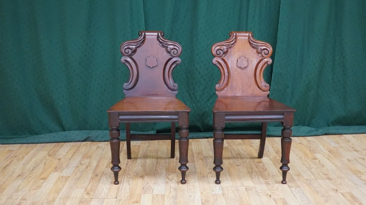 Victorian Mahogany Hall Chairs - Image 1