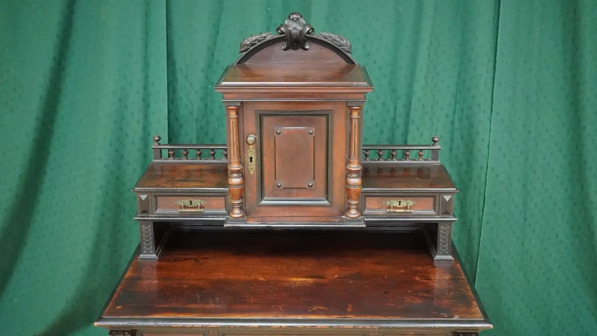 Grunderzeit Rosewood Writing Desk, c.1880 - Image 3